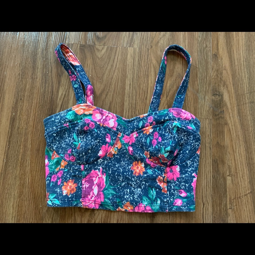 Crop top flower print XS